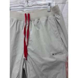 VTG Y2K Wilson Sporting Goods Mens Pants XL Beige Drawstring Athletic Tapered